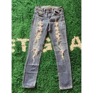 Eunina Jeans USA Womens Size 7 Distressed Ripped Blue Denim Skinny Jeans